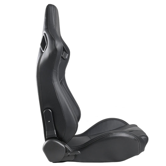 Спортни седалки за МПС - 1053 - черни с бял конец