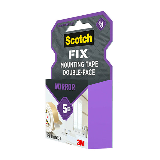 Двойнолепящо тиксо 3M Scotch FIX 19мм х 1.5м до 5кг за огледало