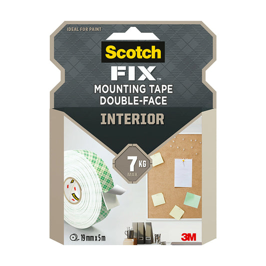 Двойнолепящо тиксо 3M Scotch FIX 19мм х 5м до 7кг Интериор