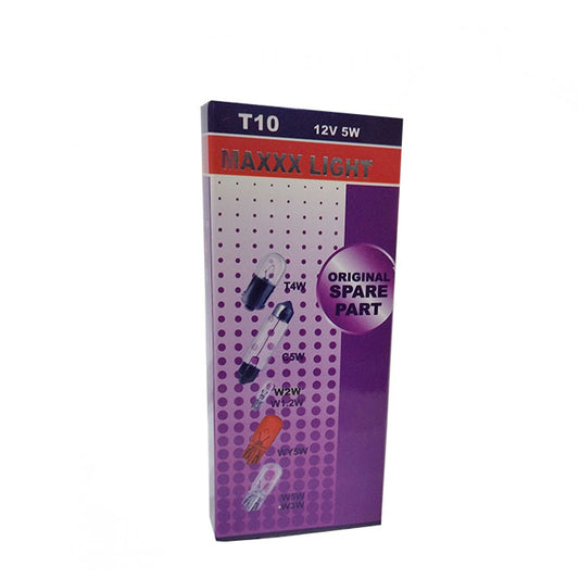 Крушка Maxxx light - T10 сини 5W 10бр/к-т