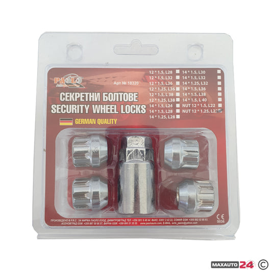 Секретни гайки за джанти - (12мм х 1.25мм, L22мм)