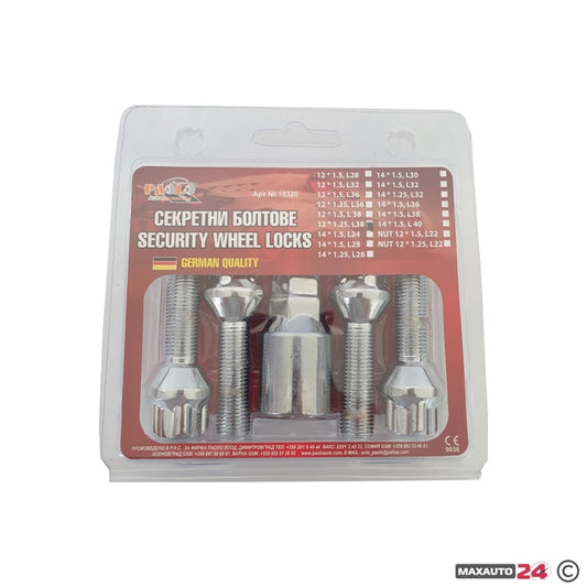 Секретни болтове за джанти - (14мм х 1.5мм, L38мм) сфера