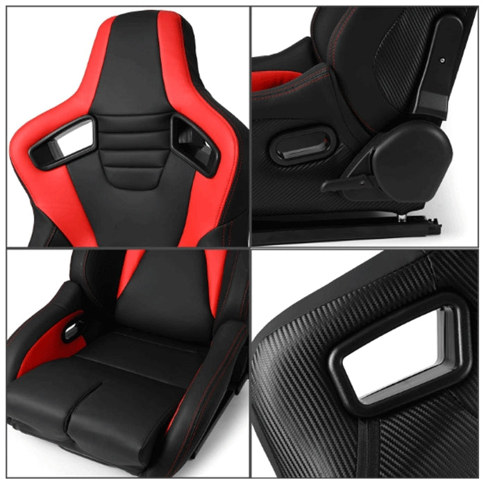 Спортни седалки за МПС - 1095 черно/червено