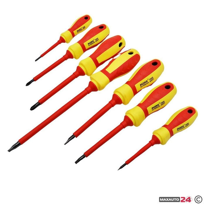 Отвертки с вграден фазомер 7бр в к-т - 7690/196