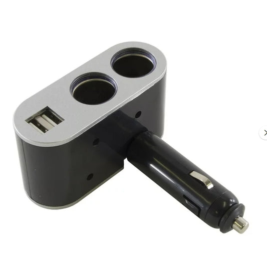 Разклонител за запалка с 2 гнезда и 2  USB - PG151