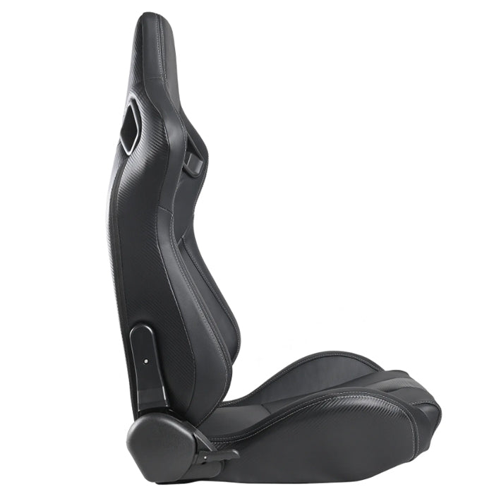 Спортни седалки за МПС - 1053 - черни с бял конец