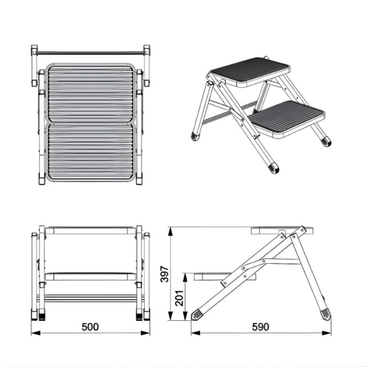 Сгъваема стълба 2 стъпала 8431